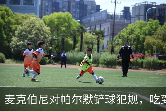 麦克伯尼对帕尔默铲球犯规，吃到一张黄牌